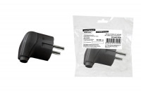 Вилка угловая с/з черная 16А 250В серии "Народная", SQ1806-0408