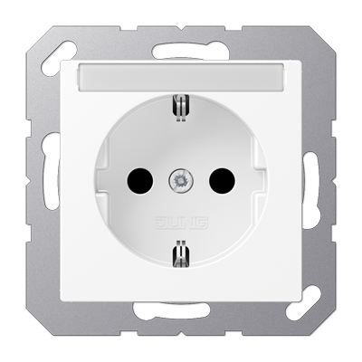 Розетка SCHUKO® 16A 250V с защитой от детей; с полем для надписи; термопласт; белый матовый, A1520BFKINAWWM