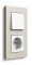 Gira Блок: Выключатель 1-клавишный с розеткой 2к+з, глянцевый белый - Светло-серый, серия Esprit Esprit Linoleum-MPx