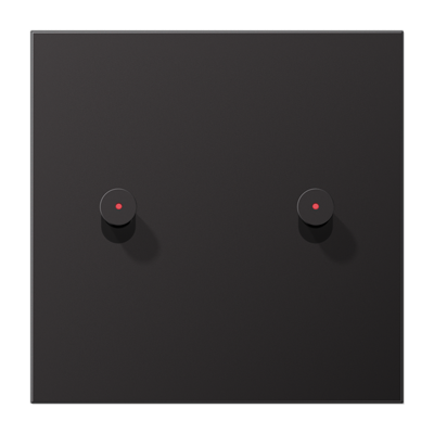 Центральная плата, 1 пост, 2 тумблера, конус c окошком; металл; Dark; серия LS, AL12-5KODK01