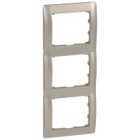 Legrand Рамка - Galea Life - 3 поста - вертикальный монтаж - Titanium, 771407