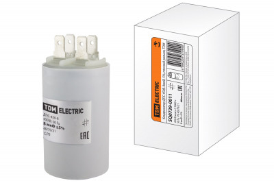 Конденсатор ДПС 450В, 8мкФ, 5%, плоский разъем, TDM Electric, SQ0739-0011