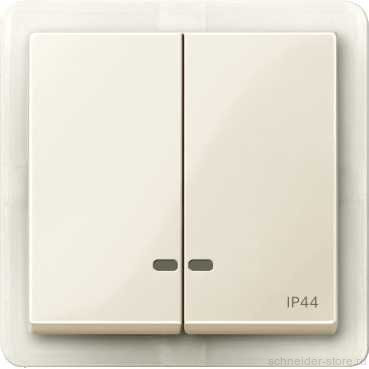 SM Клавиша 2-ная с линзами IP44,  беж.