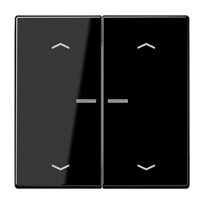 Клавиша для KNX кнопки, 2 группы, с окошком и символами"стрелки"; дюропласт; черный, LS102KO5PSW