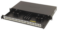 Legrand Полка оптическая укомплектованная выдвижная - 19'' - 1U - 24 LC многомодовых дуплексных коннектора - для 48 волокон, 032162