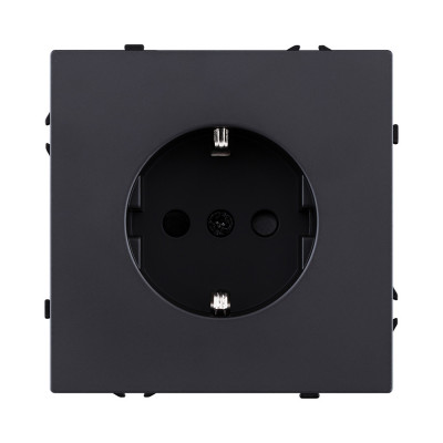 Розетка штепсельная SCHUKO 16A/250 В, черный матовый Kollinger Eclipse EC-014BK