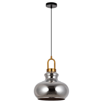 Arte Lamp BELL, Подвес, цвет арматуры - ПОЛИРОВАННАЯ МЕДЬ, цвет плафона/декора - ДЫМЧАТЫЙ, 1х60W E27, A1992SP-1PB