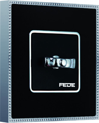 Fede Выключатель 1-клавишный, тумблерный, цвет Black+ Bright Chrome, серия Belle Epoque Metall