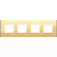 Vimar Накладка EIKON EVO для 8 модулей (2+2+2+2) расстояние между центрами 71мм, золото полированное, 21669.G09