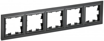 BRITE Рамка 5-мест. РУ-5-БрЧ черн. IEK, BR-M52-K02