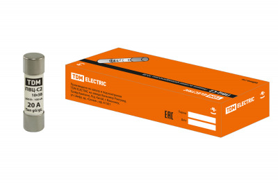 Плавкая вставка ПВЦ-С2 10х38 20А TDM Electric, SQ0729-0009