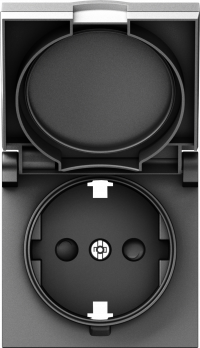 Donel A07 сталь накладка для розетки Schuko с заземлением, с крышкой, 16A 250 В~, серия DB, DE45437