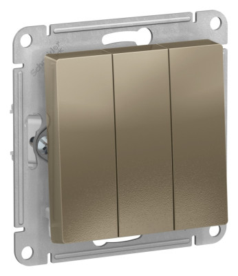 ATN000531 - ATLASDESIGN 3-клавишный ВЫКЛЮЧАТЕЛЬ, сх.1+1+1, 10АХ, механизм, ШАМПАНЬ, Systeme Electric