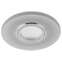 Светильник потолочный встраиваемый со светодиодной подсветкой 15LED*2835 SMD 4000K, MR16 50W G5.3,белый матовый, хром, CD950 с драйвером в комплекте, Feron 29712