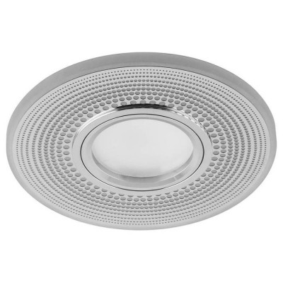 Светильник потолочный встраиваемый со светодиодной подсветкой 15LED*2835 SMD 4000K, MR16 50W G5.3,белый матовый, хром, CD950 с драйвером в комплекте, Feron 29712