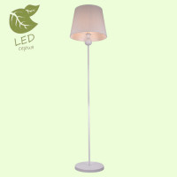 LUSSOLE HARTFORD Торшер, цвет основания - белый, плафон - ткань (цвет - белый), 1x10W E27, GRLSP-0542