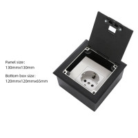 Люк напольный на 1 модуль (горизонт.), металлический, h=65мм, с рамкой, крышка без углубления, TIMIUX, черный, EU1GH65R BL