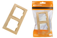 Рамка 2-х постовая горизонтальная "ЭКО" (сосна) "Таймыр" TDM Electric, SQ1814-0226