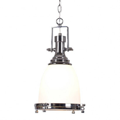 LUSSOLE MONSEY Подвесной светильник, цвет основания - хром, плафон - стекло (цвет - белый), 1x60W E27, LSP-9613