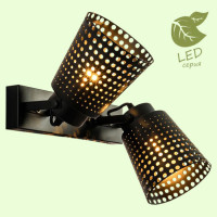 LUSSOLE ERIE Спот, цвет основания - черный, плафон - металл (цвет - черный), 2x10W E27, GRLSP-9835