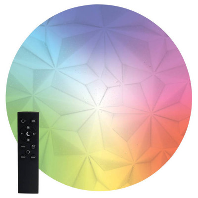 Светильник светодиодный стационарный с пультом 90W, Max. 8910Lm, 3000К-6400K, AL7800 Lunar glow RGB (45438.45.90.77RGB), Feron 41747