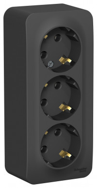 BLANCA О/У РОЗЕТКА 3-я с заземлением без шторок, изолирующая пластина,16А, 250В, АНТРАЦИТ BLANCA О/У РОЗЕТКА 3-я с заземлением без шторок, изолирующая пластина,16А, 250В, АНТРАЦИТ