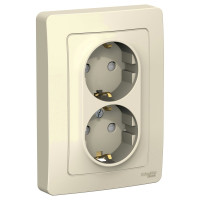 BLANCA С/У РОЗЕТКА двойная с заземлением со штор., 16А, 250В, МОЛОЧНЫЙ BLANCA С/У РОЗЕТКА двойная с заземлением со штор., 16А, 250В, МОЛОЧНЫЙ
