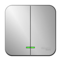 BLANCA О/У 2-клавишный ВЫКЛЮЧАТЕЛЬ (cх.5) с подсв.ИЗОЛ.ПЛ,10А,250B,АЛЮМИНИЙ