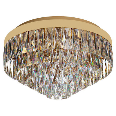 39457 Потолочный светильник VALPARAISO, 8х40W(E14), ?670, H270, сталь, золото/хрусталь, прозрачный