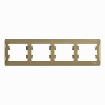 Glossa Рамка 4-ная, горизонтальная, титан