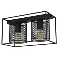 43772 Потолочный светильник CATTERICK, 2Х40W, E27, L350, B165, H190, сталь, черный