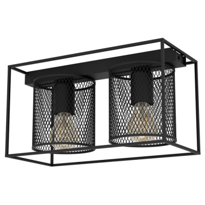 43772 Потолочный светильник CATTERICK, 2Х40W, E27, L350, B165, H190, сталь, черный