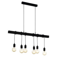 49755 Подвес TOWNSHEND, 6x60W(E27),  L1000, B100, H1100, сталь, дерево, черный