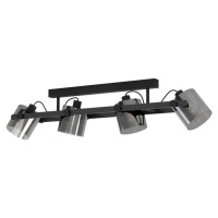 43671 Спот HORNWOOD 2, 4Х40W, E27, L1110, B225, H265, сталь//дерево//стекло, черный//черный полупрозрач