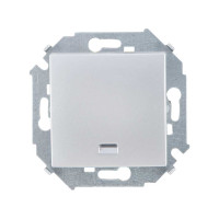 Simon Simon15 Кнопка 1-клав. с подсветкой 16А 250В~, винт. зажим, алюминий, 1591160-033