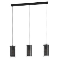 Eglo 900342 Подвес PINTO TEXTIL 1, 3x10W(E27-LED), сталь, черный/стекло, текстиль, прозрачный, черный