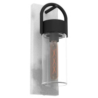 Eglo 900286 Уличный настенный светильник CARRARO, E27, 1X60W, IP44, L115, H380, A130, сталь, серый, черный/стекло, прозрачный