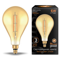 Лампа Gauss Filament PS160 6W 890lm 2700К Е27 golden straight LED 1/6, 179802118