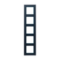 Рамка на 5 постов, стекло цвет Синий, Jung