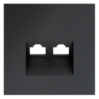 Накладка для розетки компьютерной двойной RJ45+RJ45 кат.6, S70 (графит), VLS001407