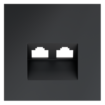 Накладка для розетки компьютерной двойной RJ45+RJ45 кат.6, S70 (графит), VLS001407