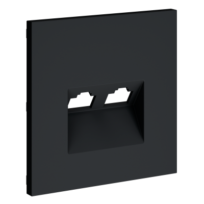 Накладка для розетки компьютерной двойной RJ45+RJ45 кат.6, S70 (графит), VLS001407