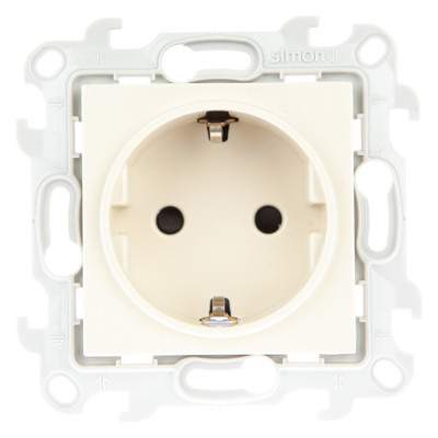 Simon Розетка 2К+З Schuko со штор, сл кость, 2450432-031
