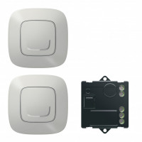 752750 - Valena Allure with NETATMO.Пакет для управления освещением c 2х мест. Микромодуль реле 300 Вт 240В + два умных беспроводных 1-клавишных выключателя.Цвет Алюминий