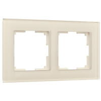 Werkel W0021141/ Рамка на 2 поста Favorit (молочный, стекло), a058814