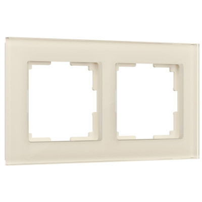 Werkel W0021141/ Рамка на 2 поста Favorit (молочный, стекло), a058814