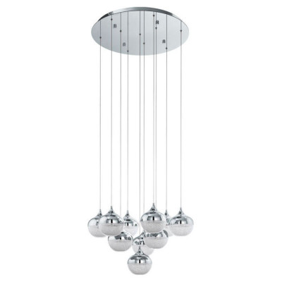39527 Светодиодный подвес MIOGLIA, 10x3,15W(LED), сталь, хром/пластик, белый, прозрачный