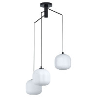 99368 Подвес MANTUNALLE, 3х40W (E27), ?620, H1100, сталь, черный/стекло, белый