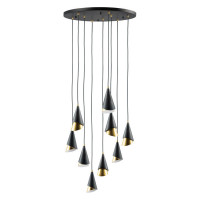 Lightstar 757090 (MD9700-9A ) Люстра CONE 9х40W E14 ЧЕРНЫЙ /ЗОЛОТО (в комплекте)