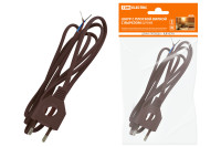 Шнур с плоской вилкой с вырезом ШУ04 ШВВП 2х0,75мм2 1,7 м. коричневый "ЭКО" TDM Electric, SQ1305-0036 Шнур с плоской вилкой с вырезом ШУ04 ШВВП 2х0,75мм2 1,7 м. коричневый "ЭКО" TDM Electric, SQ1305-0036